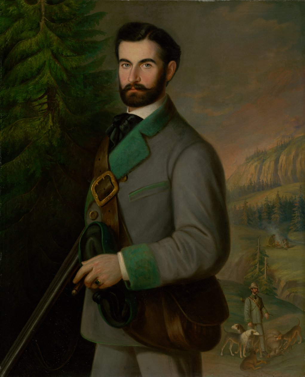 Portrait of Zoltán Zmeškal in Hunting Attire by Peter Michal Bohúň
