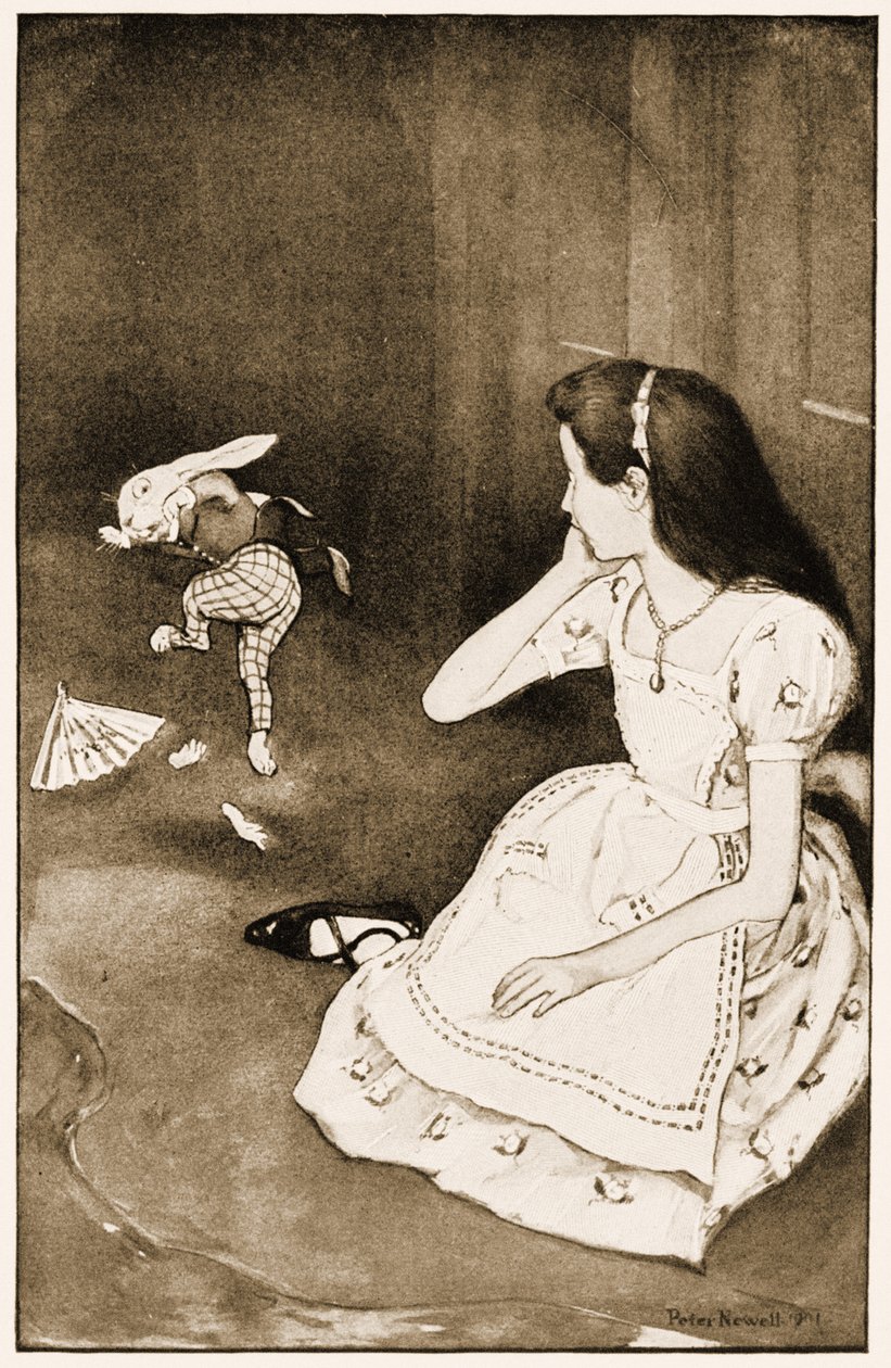 The Rabbit Started Violently, Illustration for Lewis Carroll