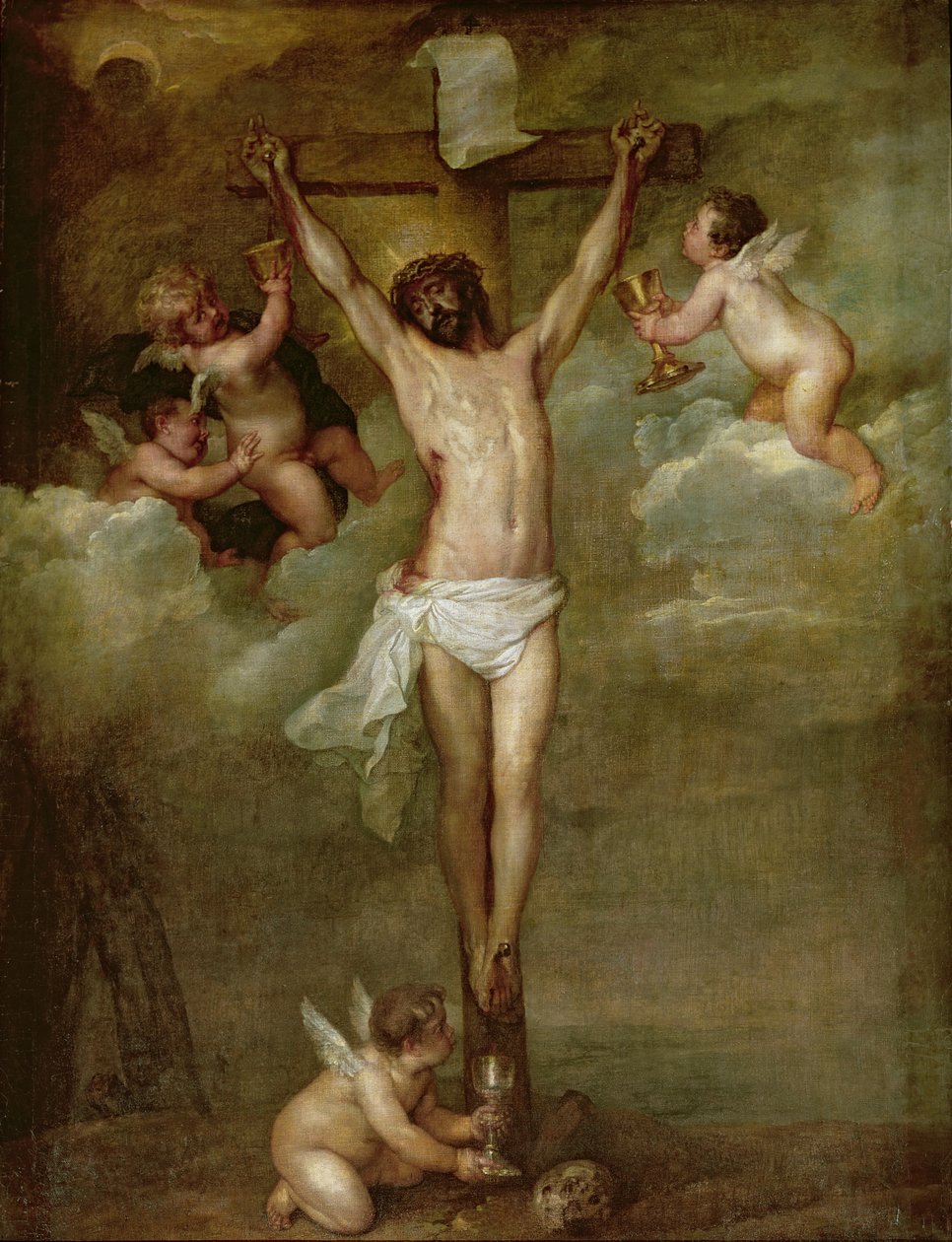 Christ attended by angels holding chalices by Peter Paul Rubens