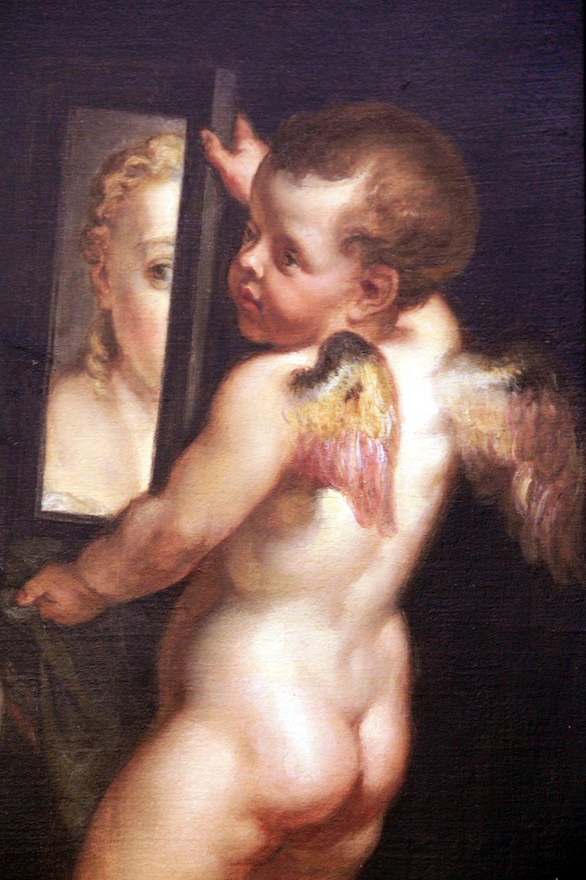 Cupid Holding a Mirror (detail) by Peter Paul Rubens