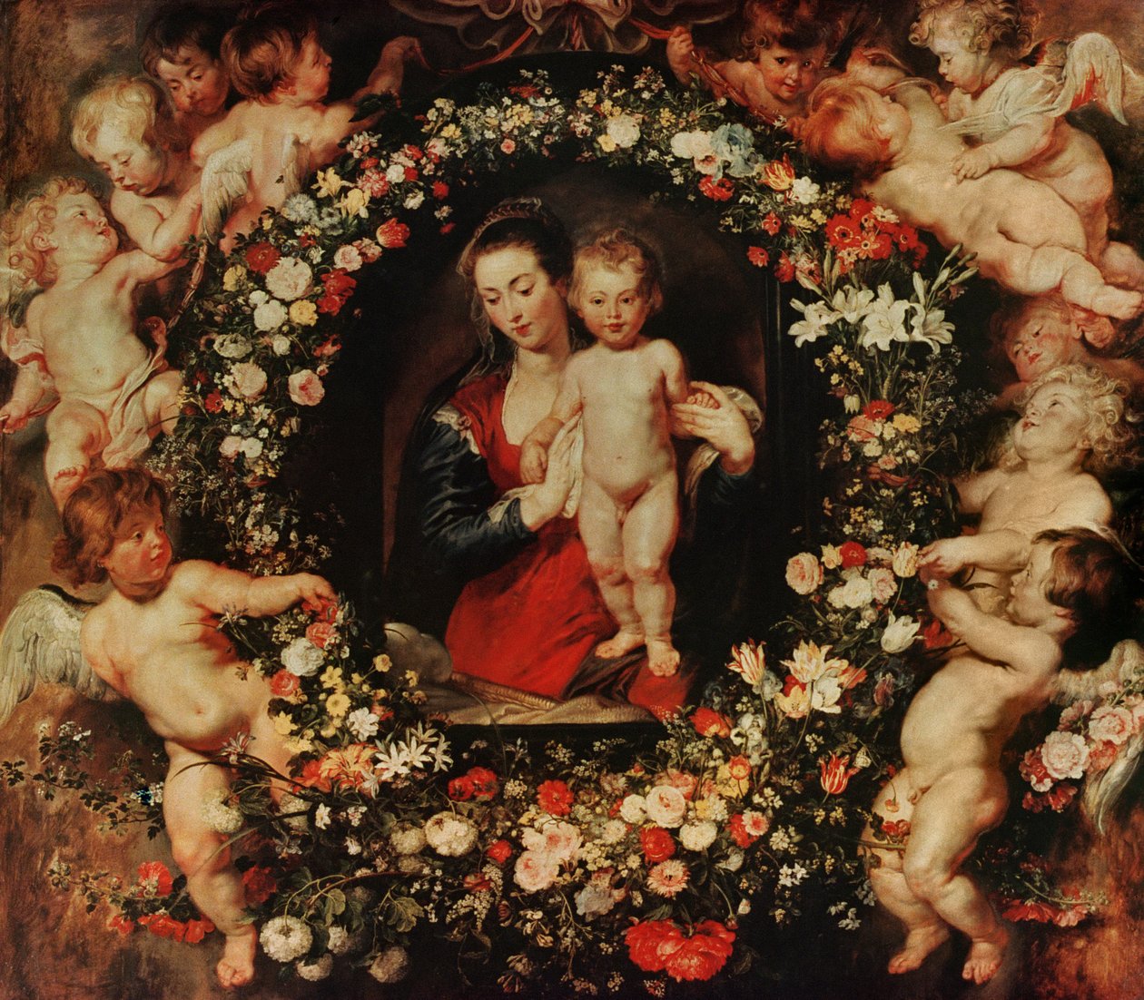 Virgin with a Garland of Flowers, c.1618-20 by Peter Paul Rubens