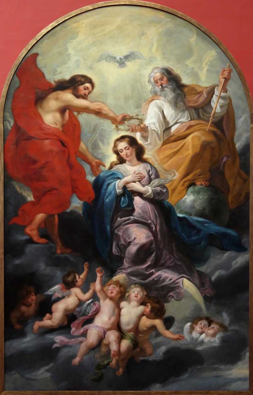 The Coronation of the Virgin by Peter Paul studio of Rubens