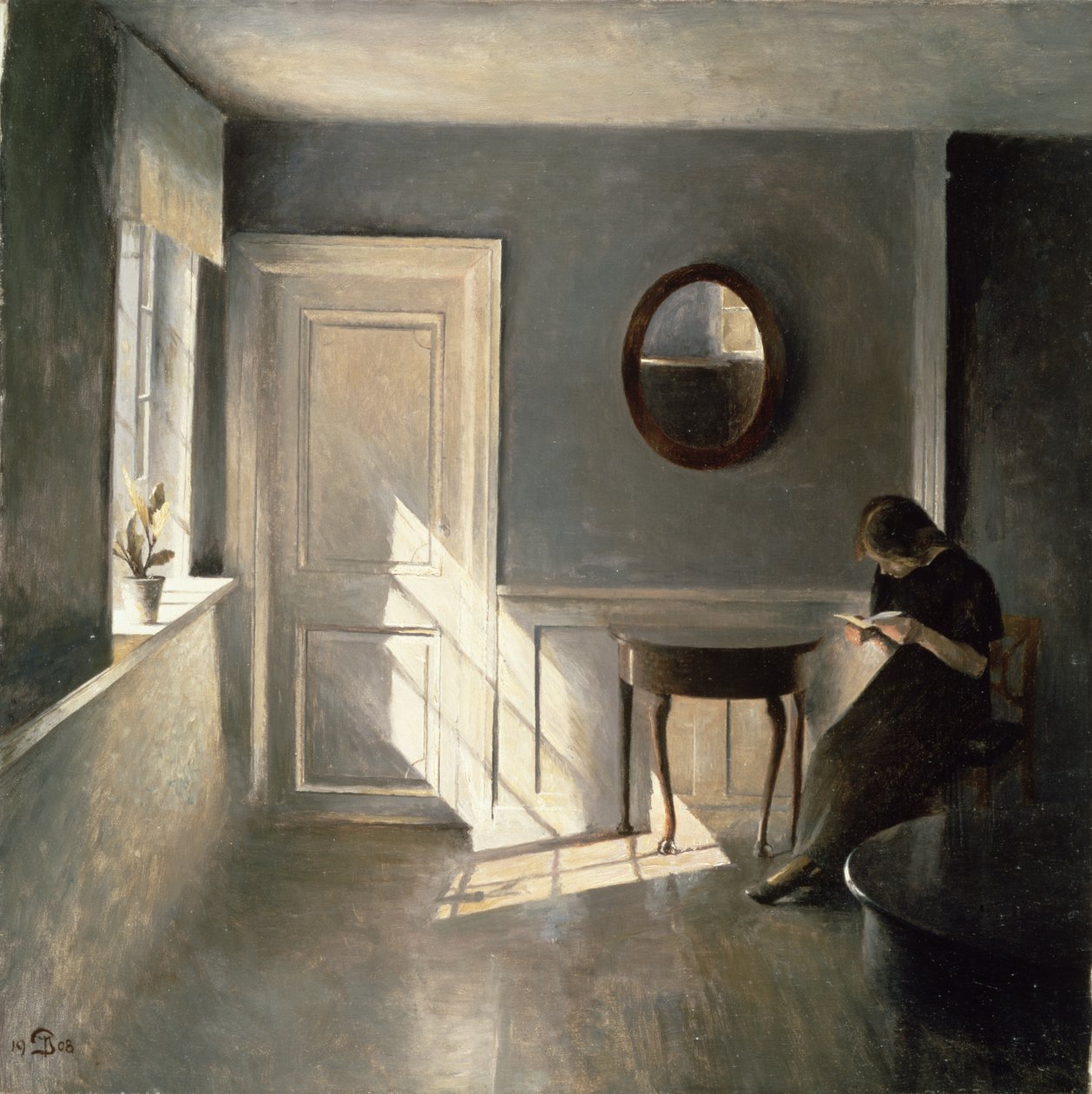Girl Reading a Letter in an Interior by Peter Vilhelm Ilsted