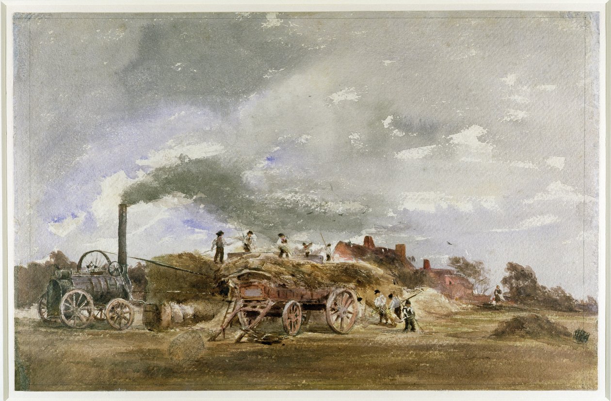Threshing Corn by Peter de Wint