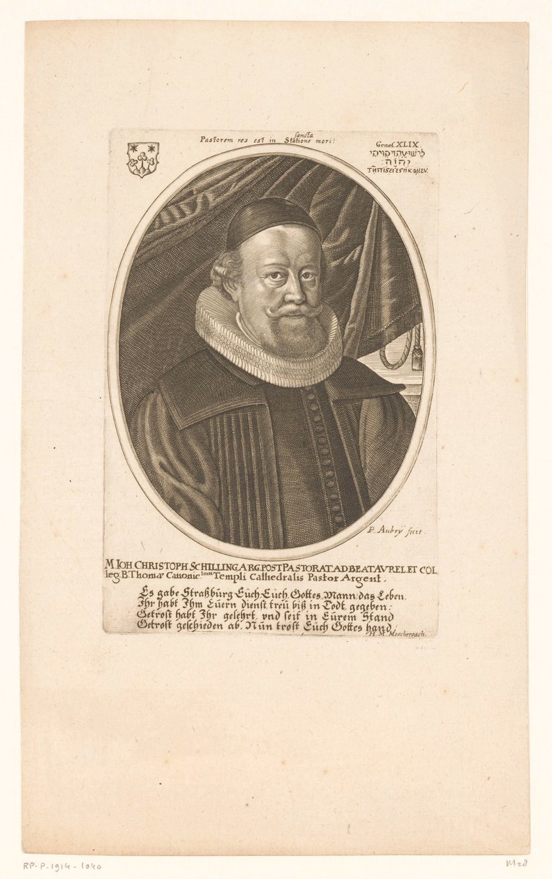 Portrait of Johann Christoph Schilling by Peter Aubry (II)