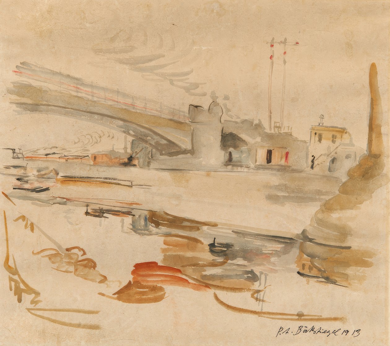City with Bridge by Peter August Böckstiegel