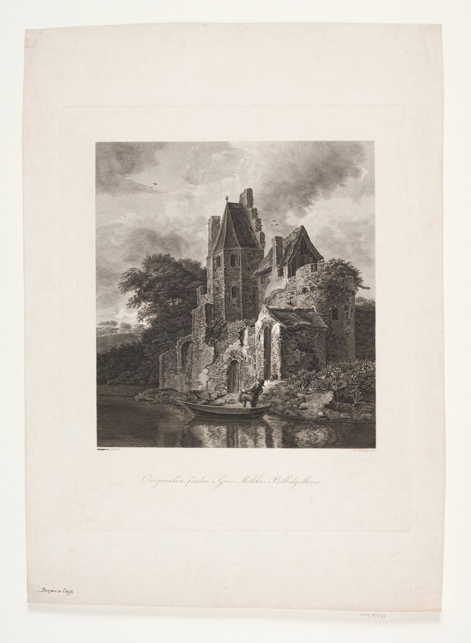 Castle Ruin by a River by Peter Christian Schøler