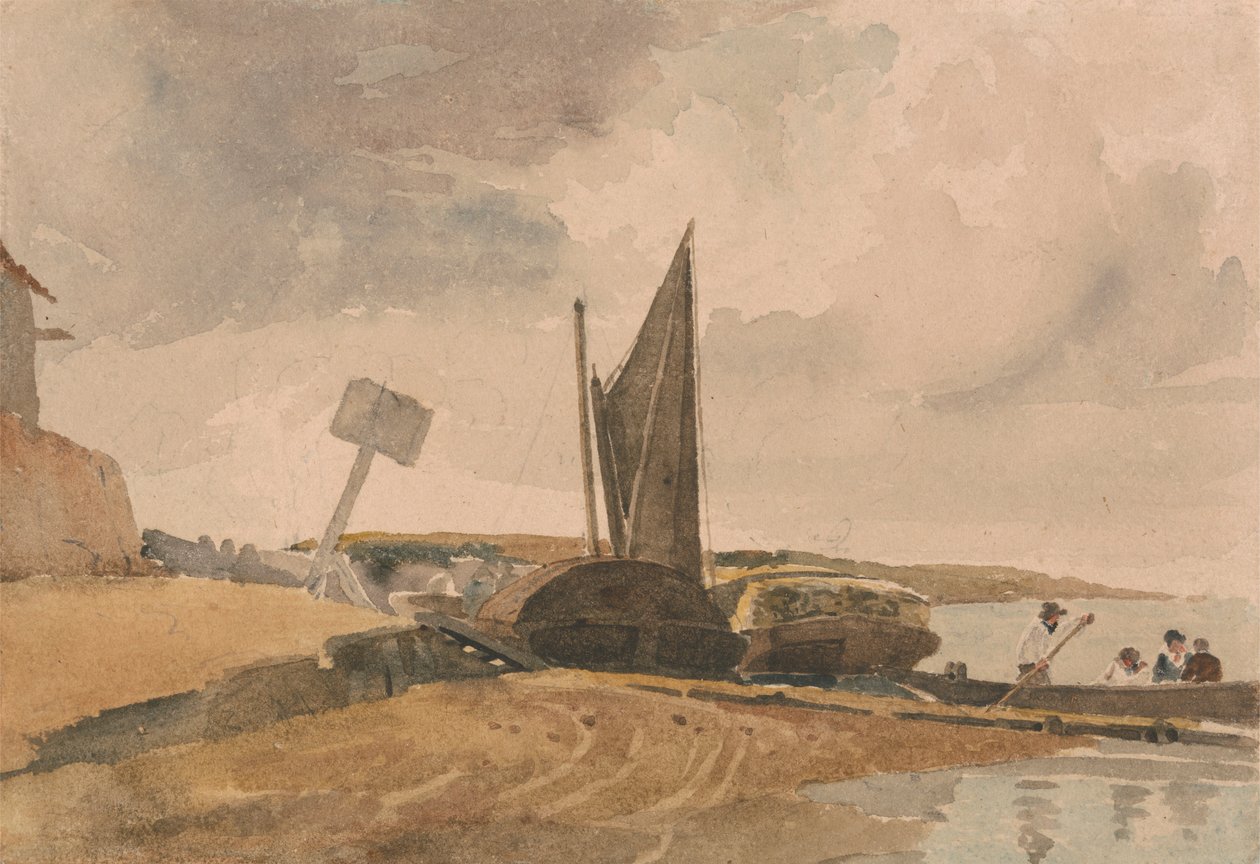 Low Tide, Boat Landing by Peter DeWint