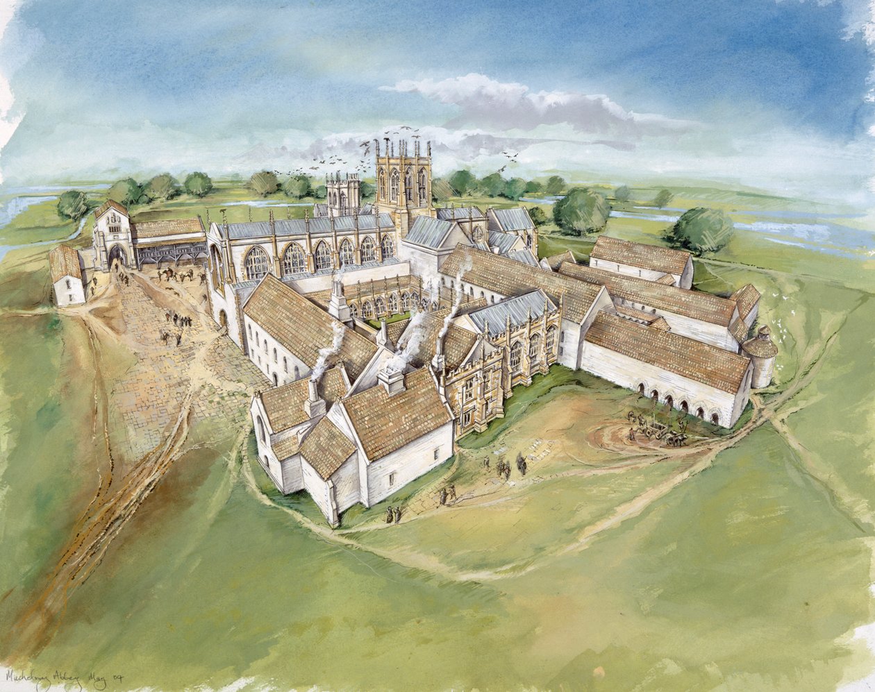 Muchelney Abbey by Peter Dunn