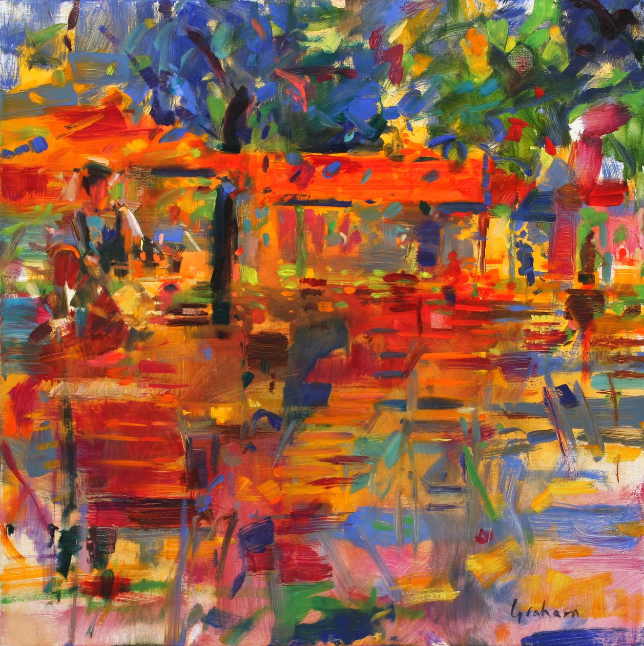 Falling Leaves, Paris by Peter Graham (Contemporary)