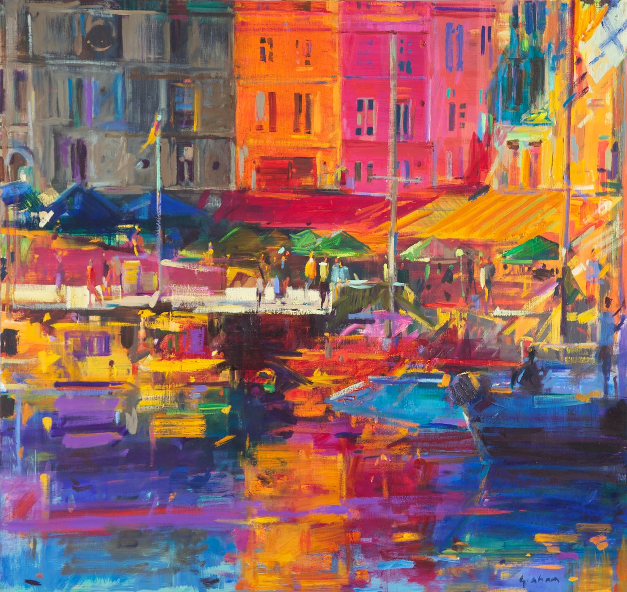 Honfleur Harbour by Peter Graham (Contemporary)