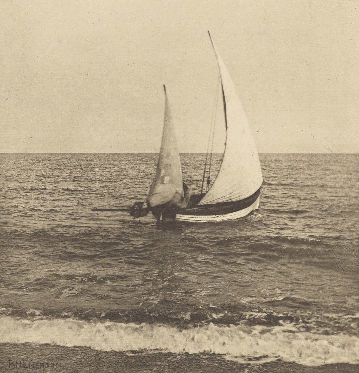 A Suffolk Shrimper "Going Off" by Peter Henry Emerson