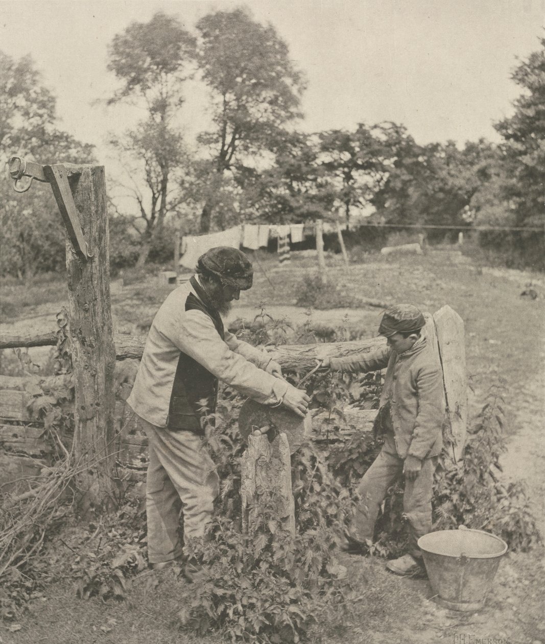 At the Grindstone--A Suffolk Farmyard by Peter Henry Emerson