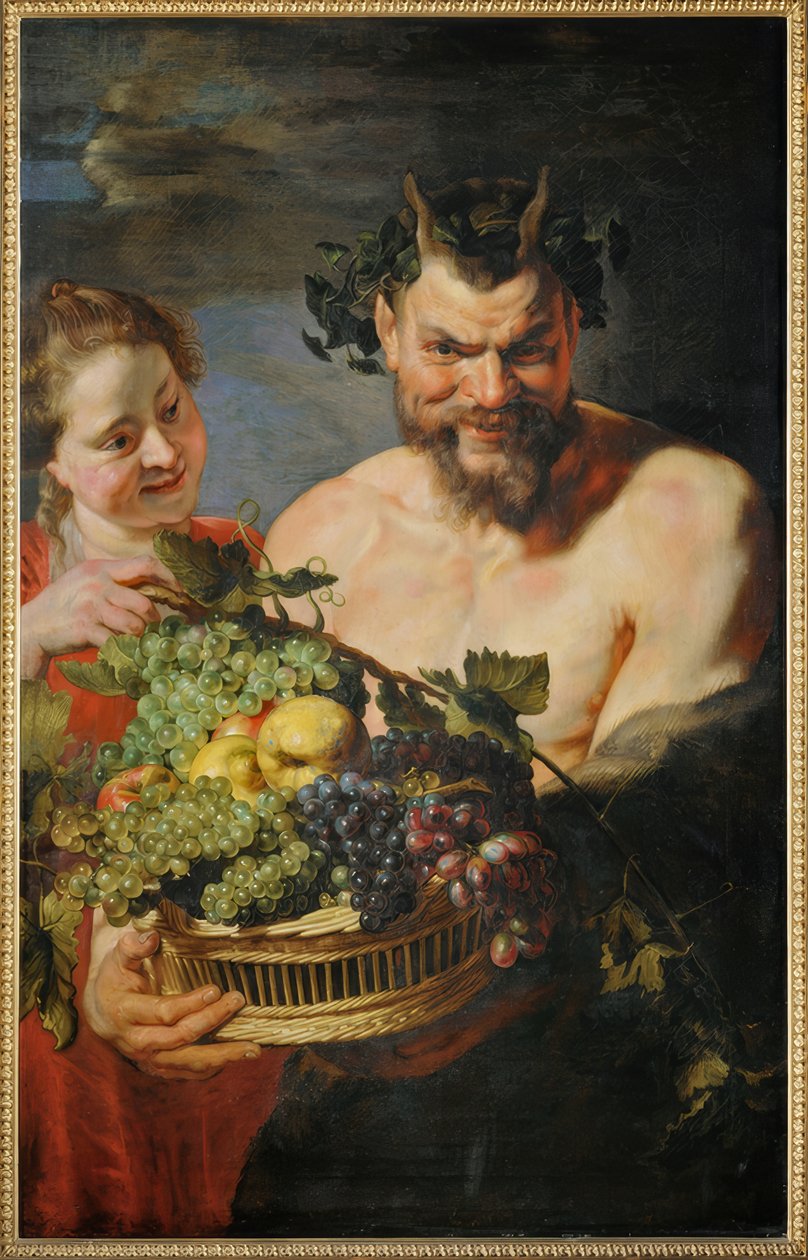 Satyr and Girl with Fruit Basket by Peter Paul Rubens