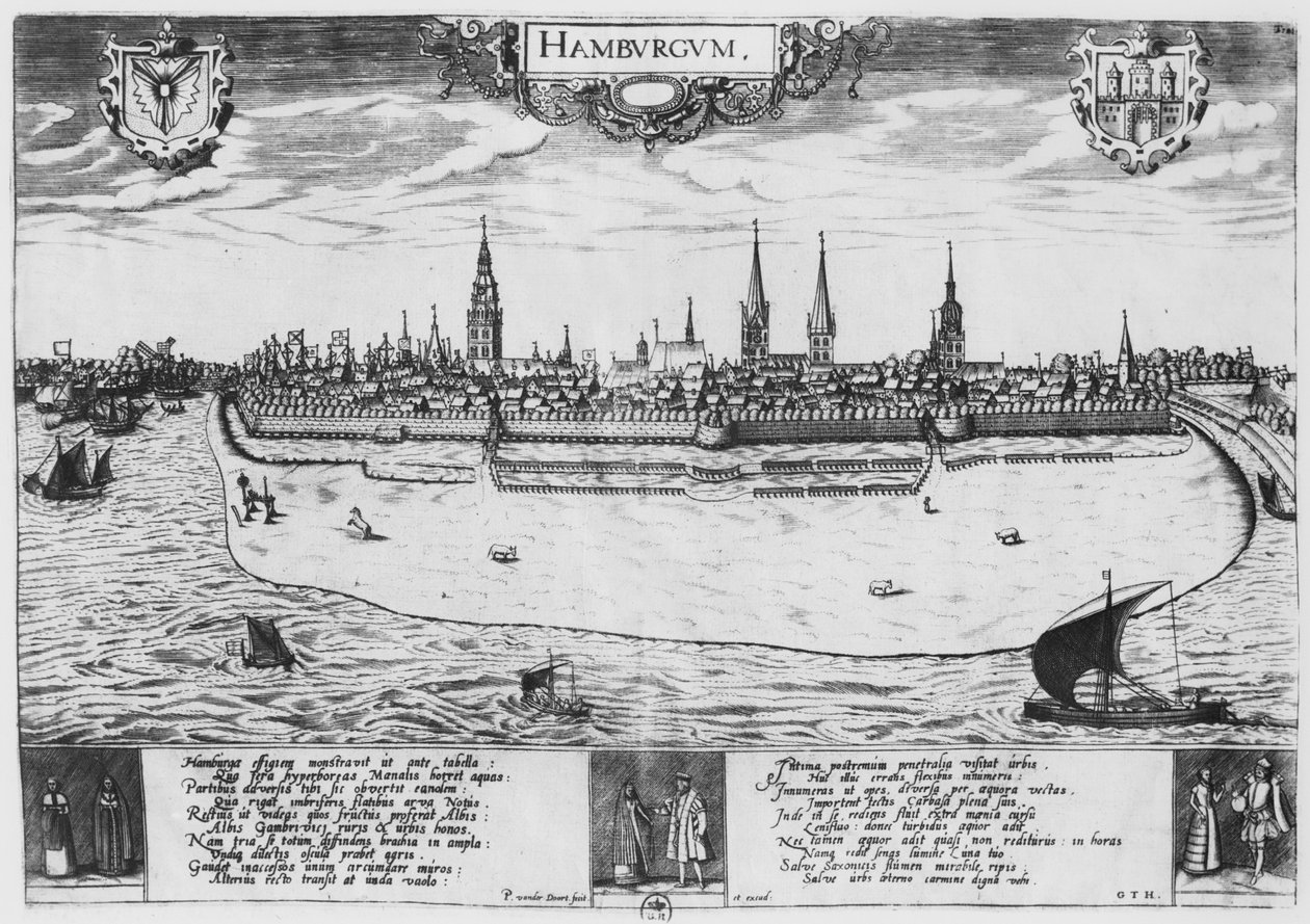View of Hamburg by Peter van der Doort