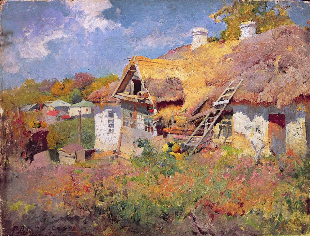 Ukrainian Cottages, 1906 by Petr Levchenko