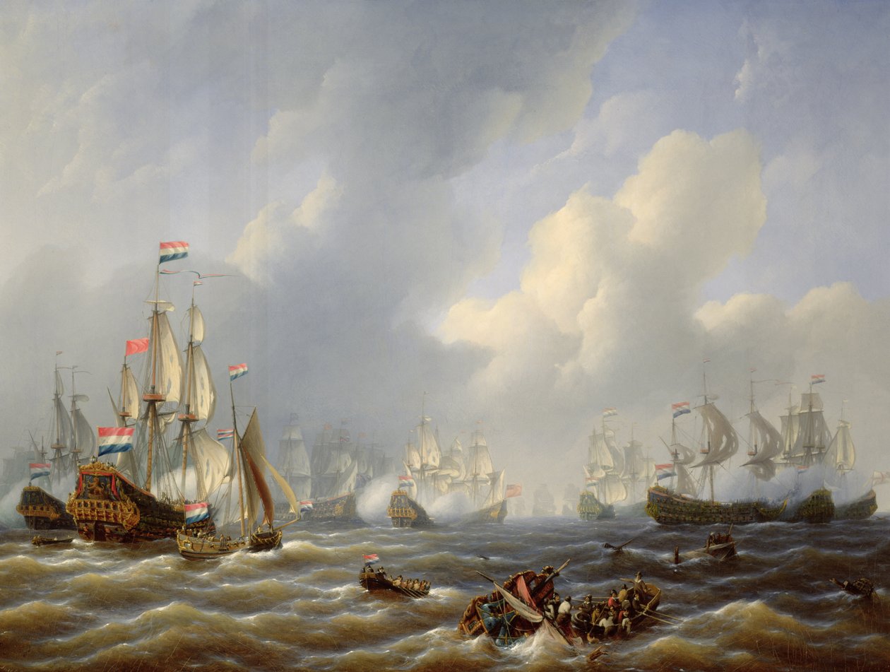 The Battle of Camperdown on 11th October 1797 by Petrus Johann Schotel