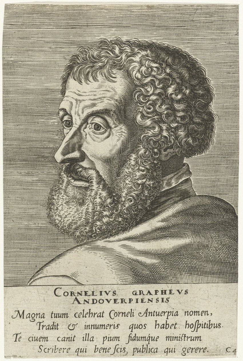 Engraved portrait of Cornelius Grapheus by Philip Galle