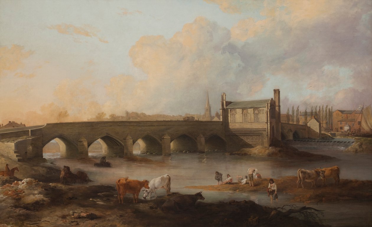 Wakefield Bridge and Chantry Chapel, 1793 by Philip Reinagle
