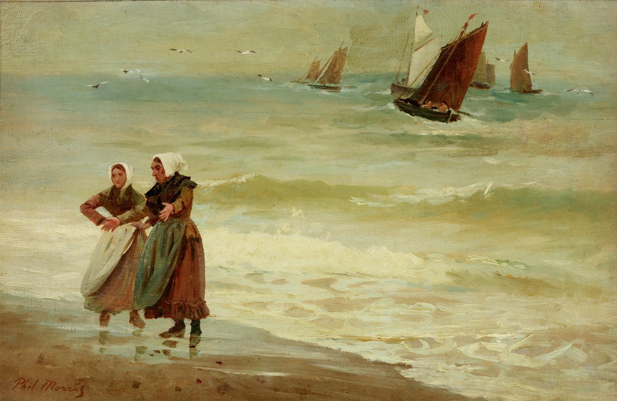 Beach with Figures by Philip Richard Morris