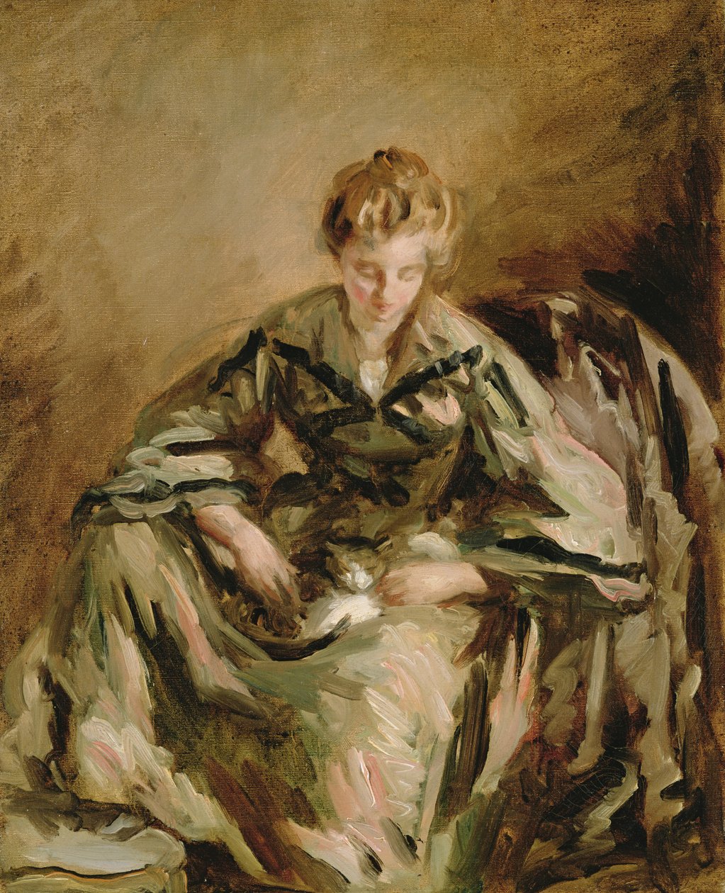 Girl with Cat by Philip Wilson Steer