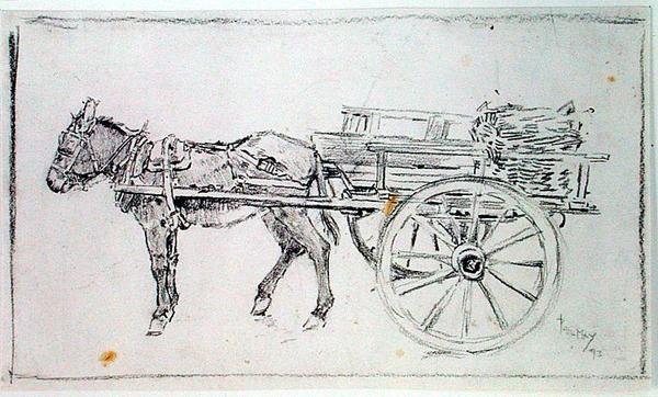 Donkey and Cart by Philip William May