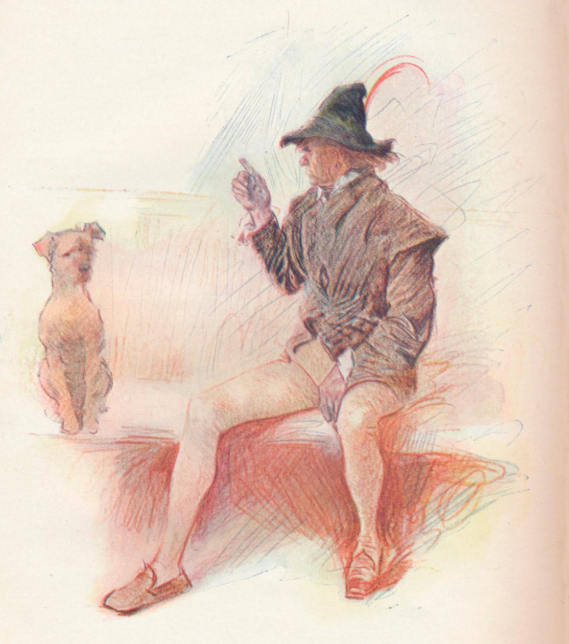 Launce and His Dog by Philip William May