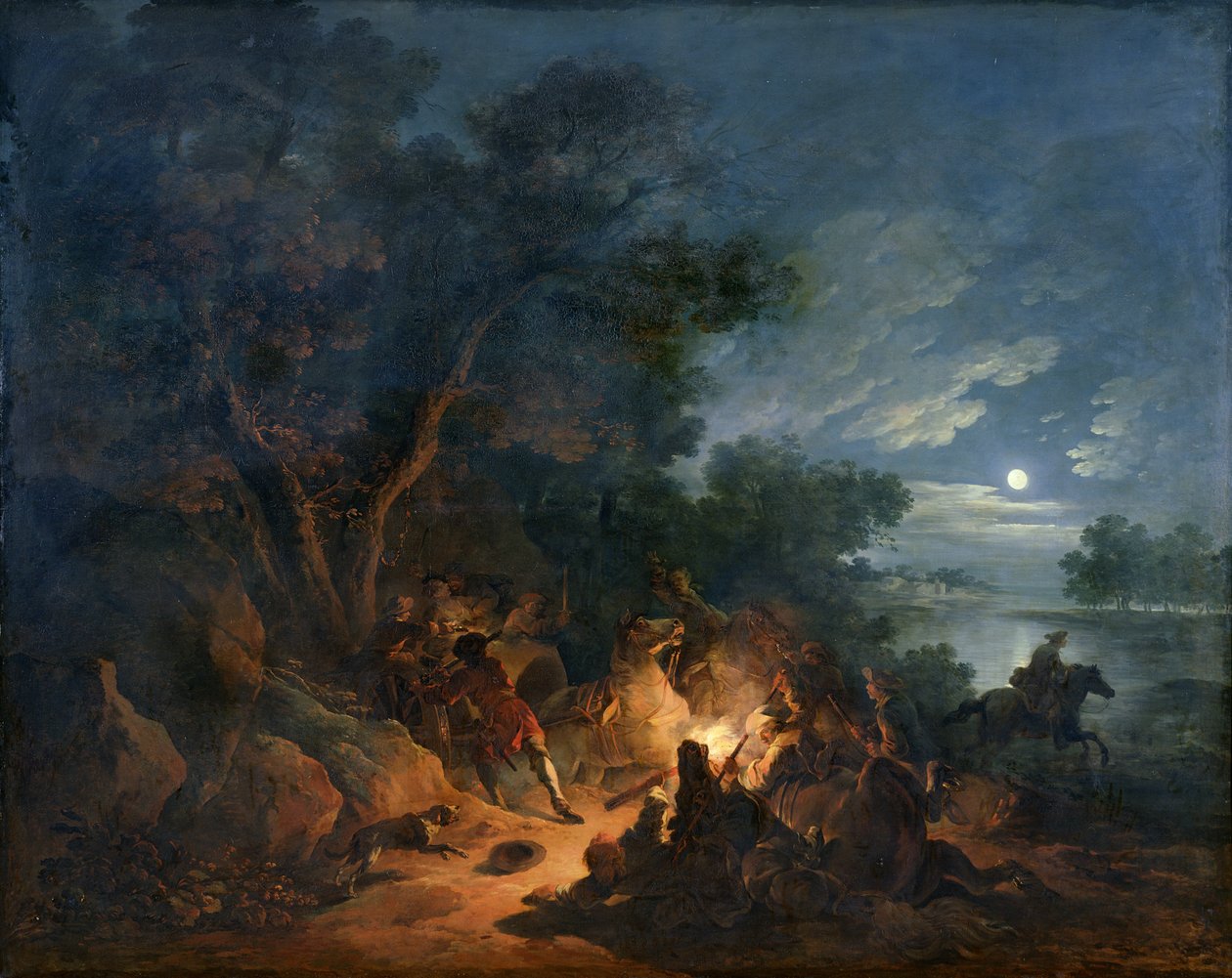 Attack by Robbers at Night by Philippe Jacques de Loutherbourg