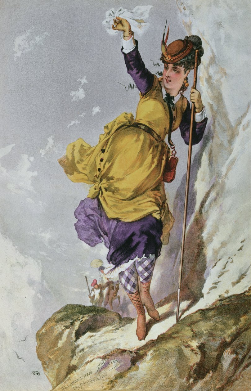 Woman Mountain Climbing, c.1860-70 by Philippe Jacques after Linder