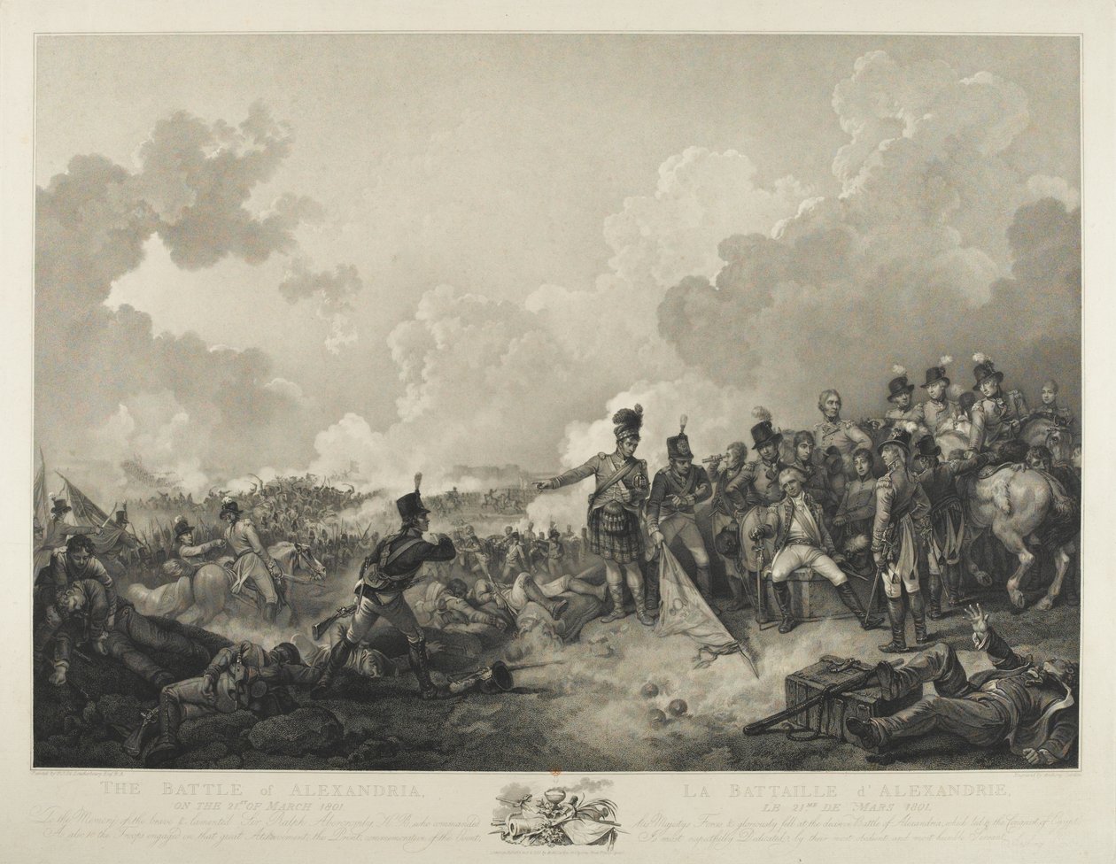 The Battle of Alexandria, with General Abercrombie sitting wounded, 21st March 1801 by Philippe Jacques de Loutherbourg