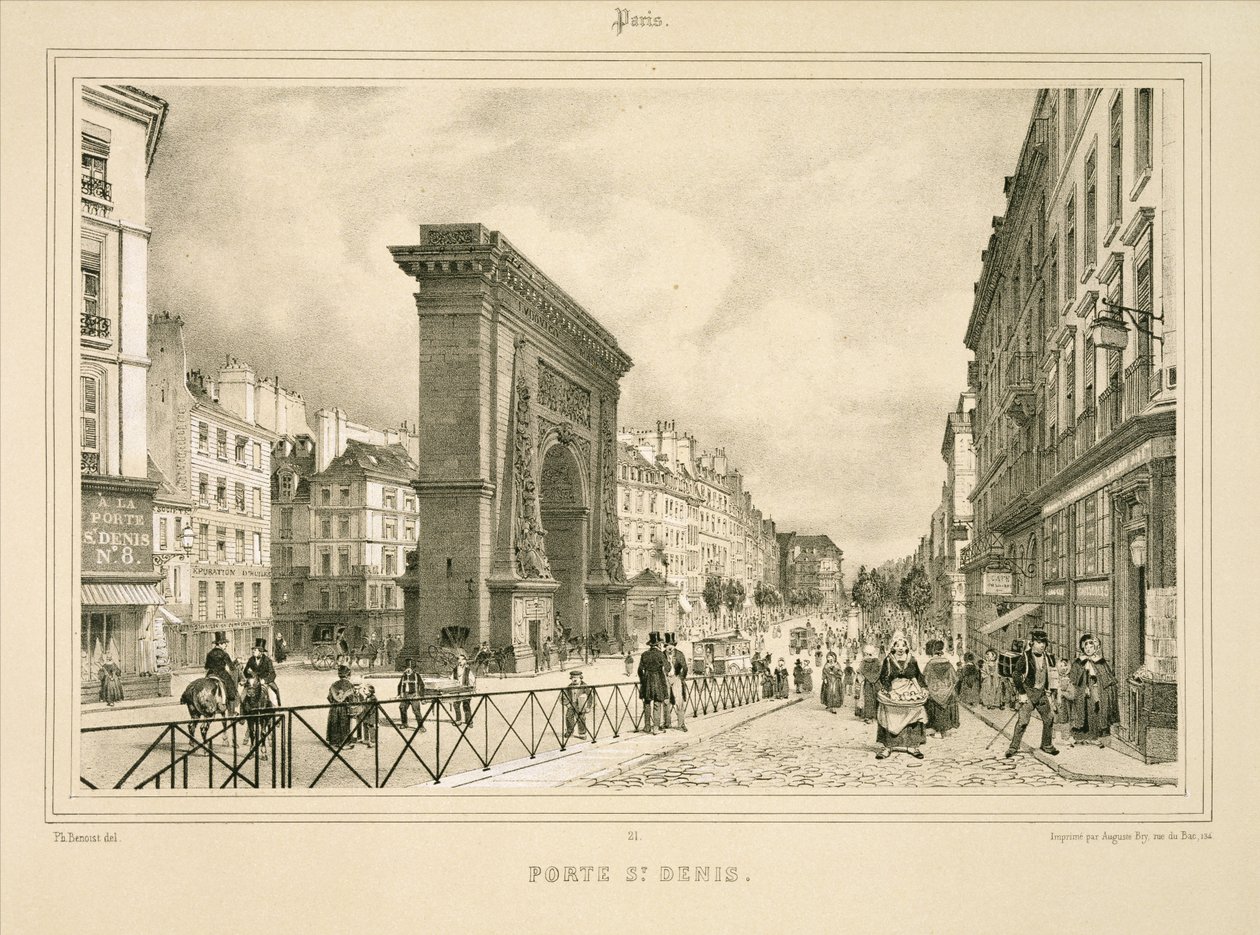 Porte St Denis by Philippe (after) Benoist