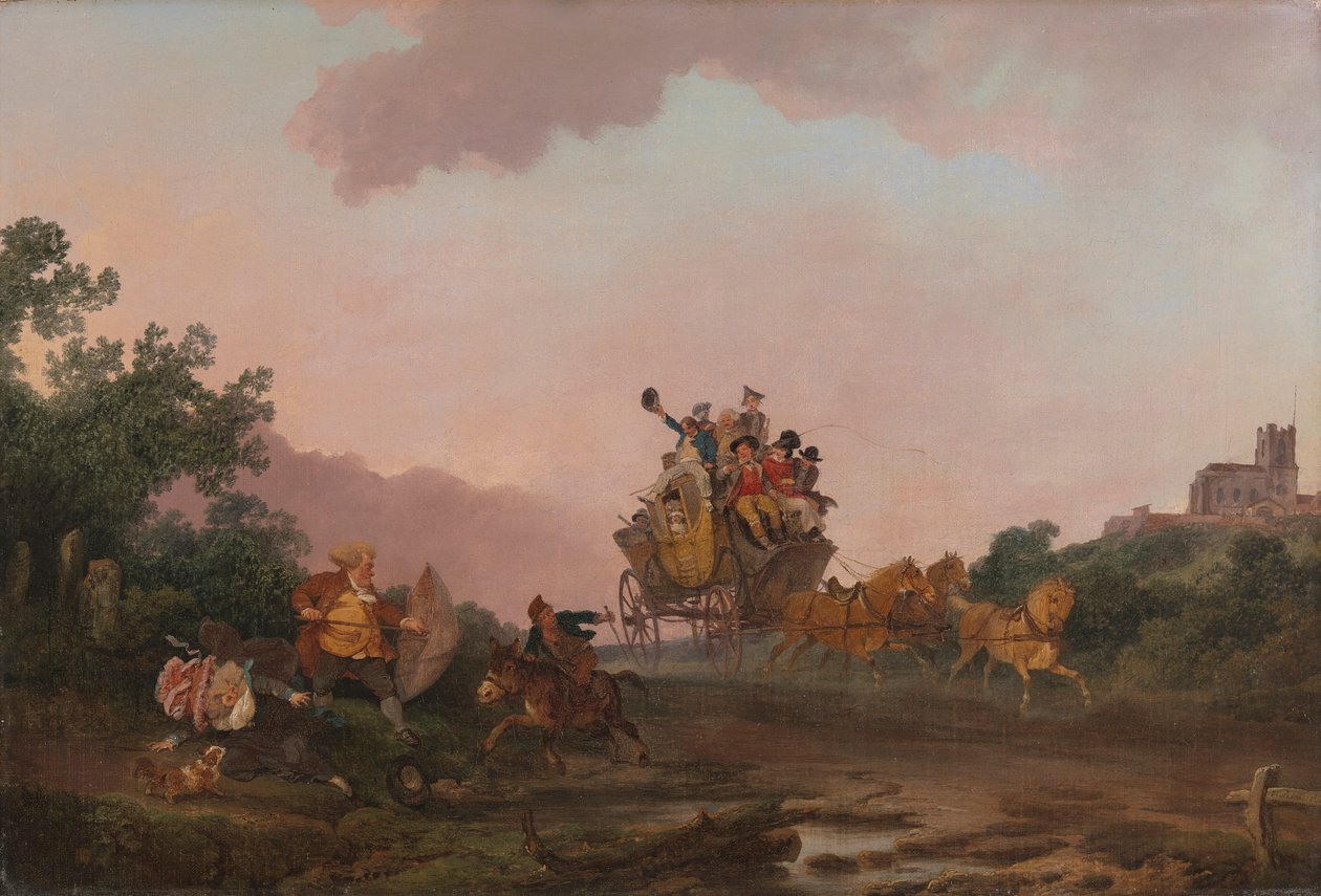 Revellers on a Coach by Philippe Jacques de Loutherbourg