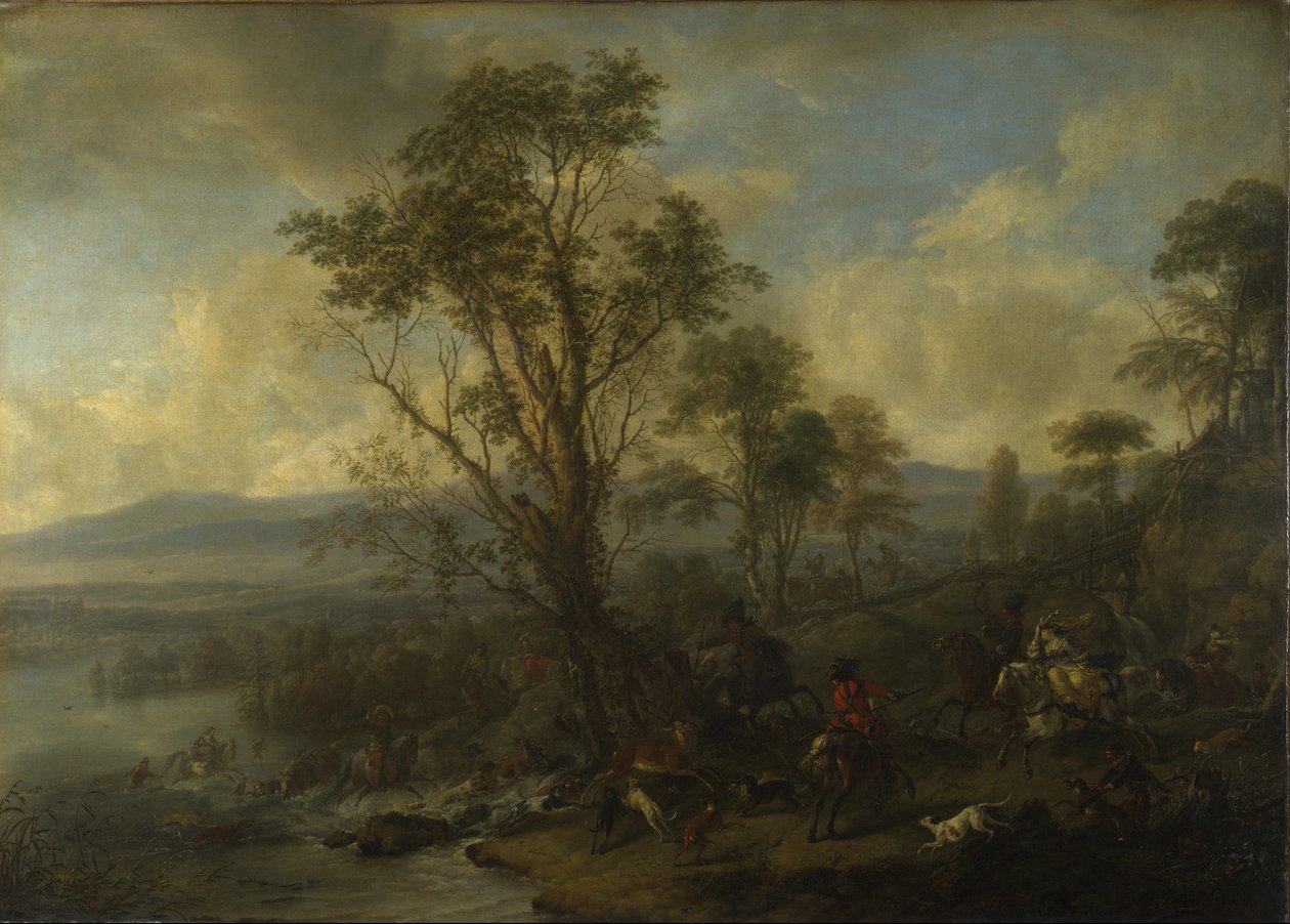 A Stag Hunt by Philips Wouwerman