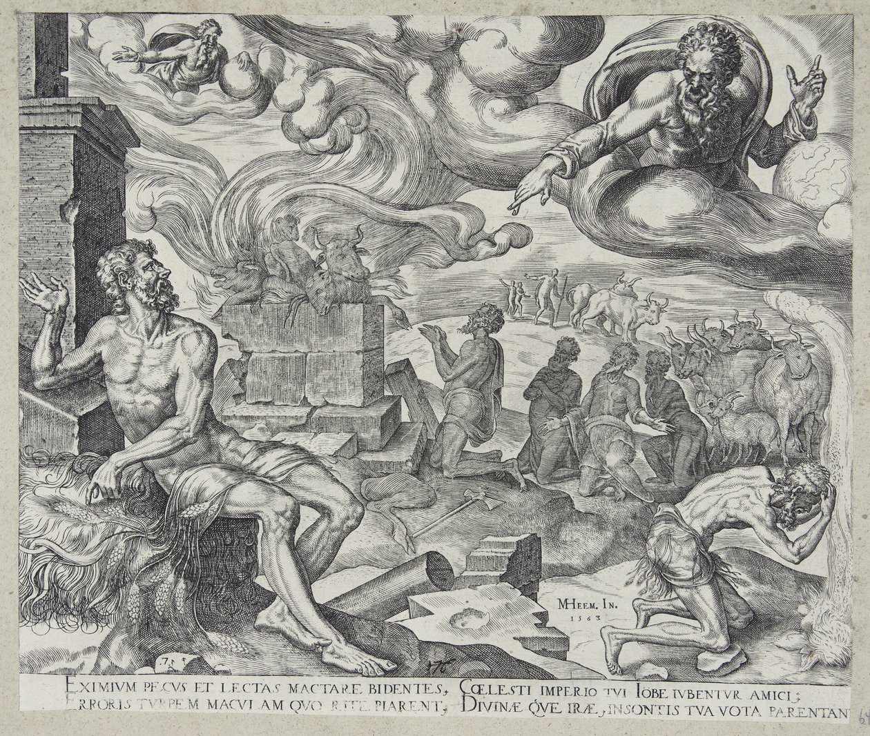 The Lord Answering Job by Philips Galle
