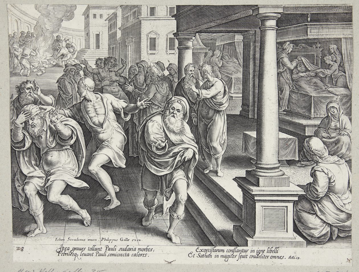 The Burial of St. Stephen by Philips Galle