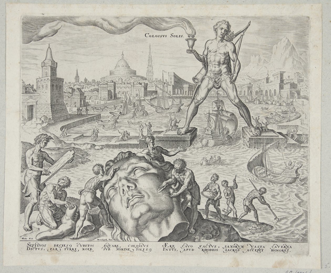 The Colossus of Rhodes by Philips Galle