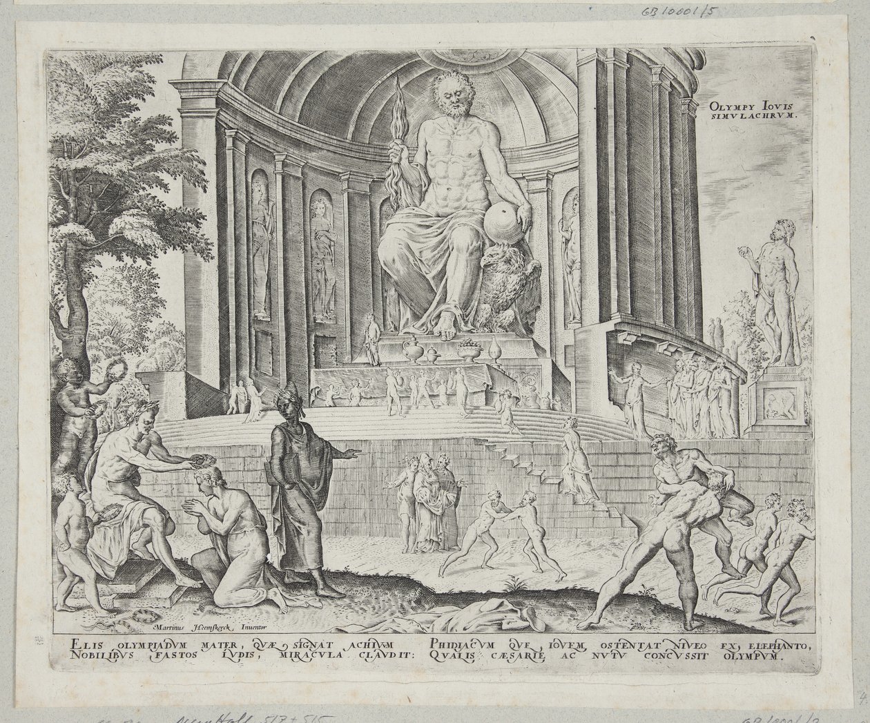 The Statue of Jupiter at Olympia by Philips Galle