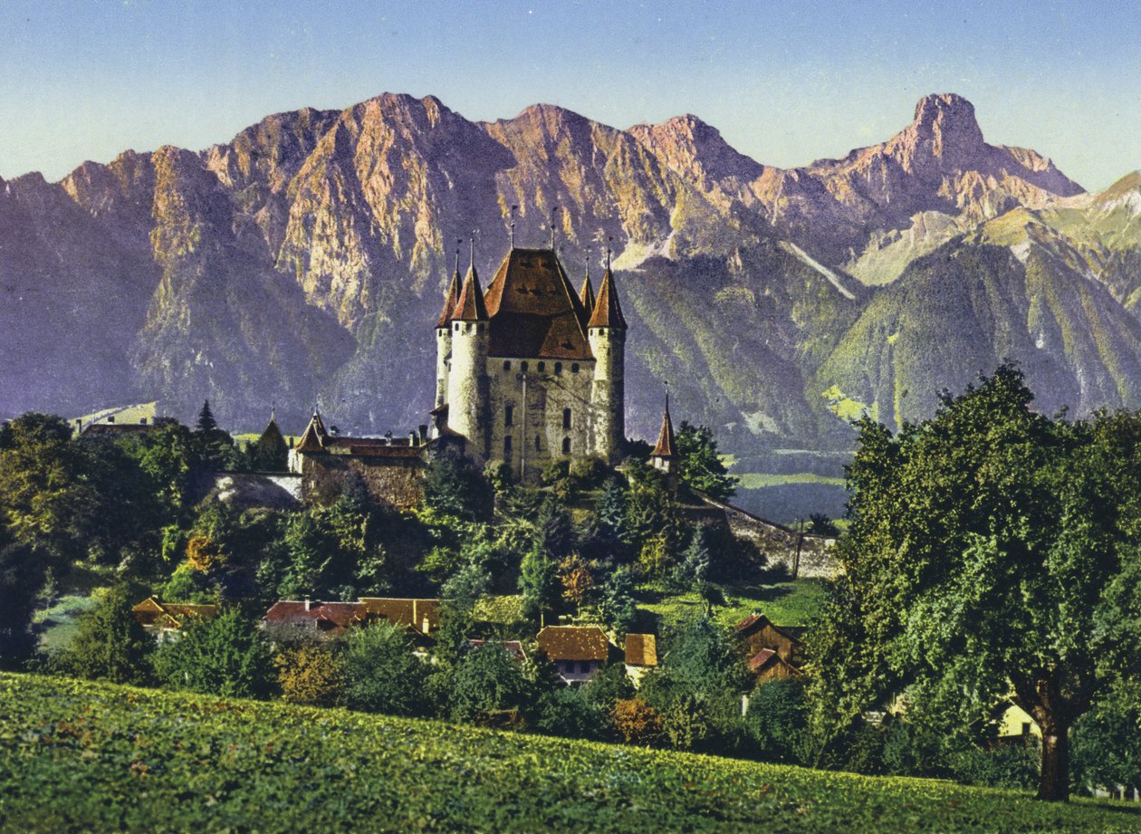 Thun, The Castle and Stockhorn Range by Photographer Swiss