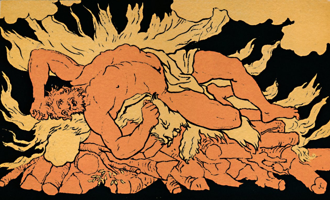 Hercules on Mount Oeta by Picart