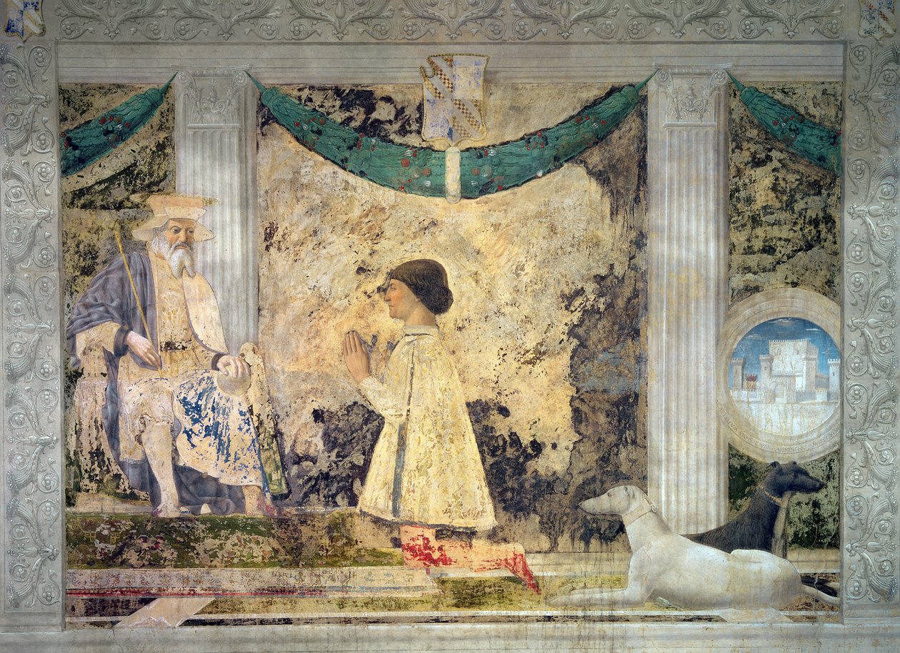 Sigismondo Malatesta kneeling before his patron, St. Sigismund of Burgundy, 1451 by Piero della Francesca