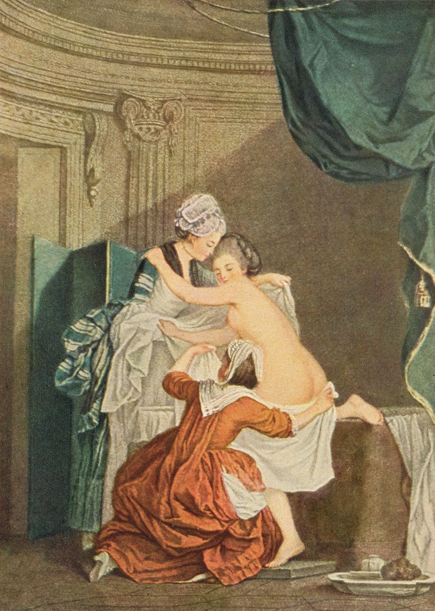 The Bath, engraving by Nicolas Francois Regnault by Pierre Antoine Baudouin