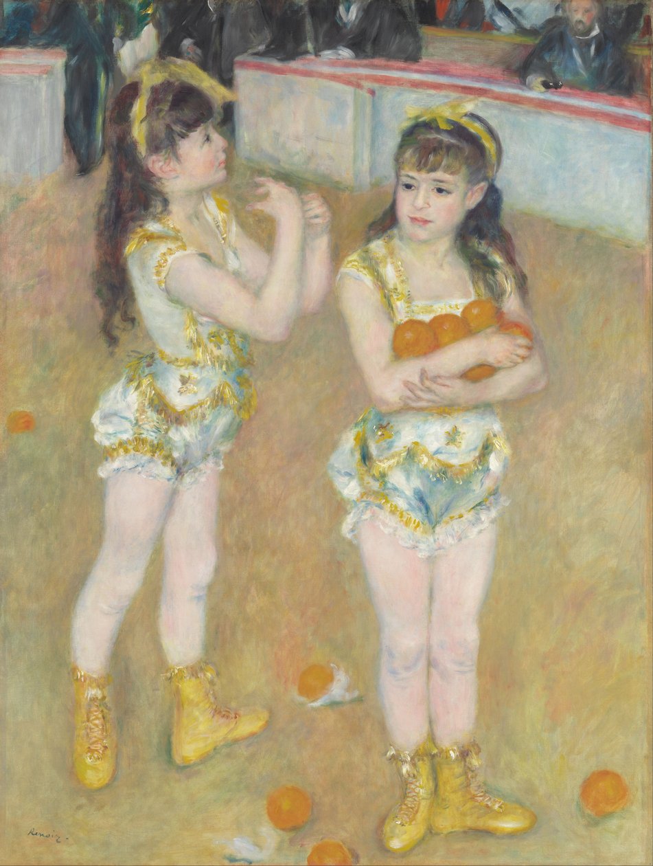 Acrobats at the Cirque Fernando (Francisca and Angelina Wartenberg) by Pierre Auguste Renoir