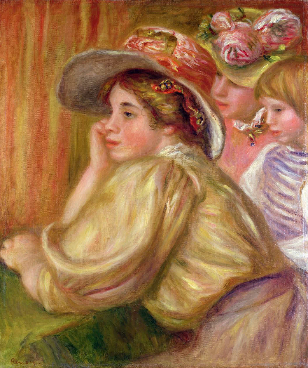 Coco and the two servants, 1910 by Pierre Auguste Renoir