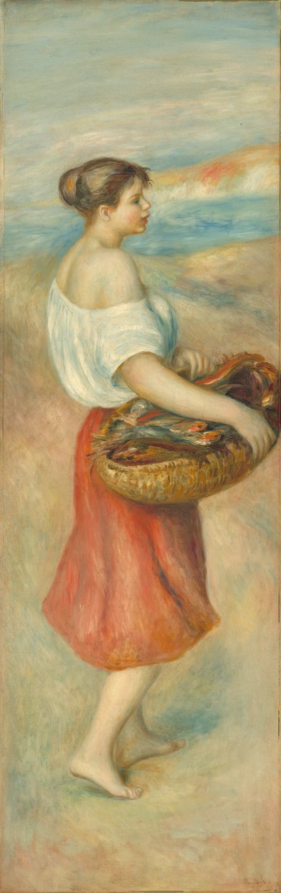 Girl with a Basket of Fish by Pierre Auguste Renoir