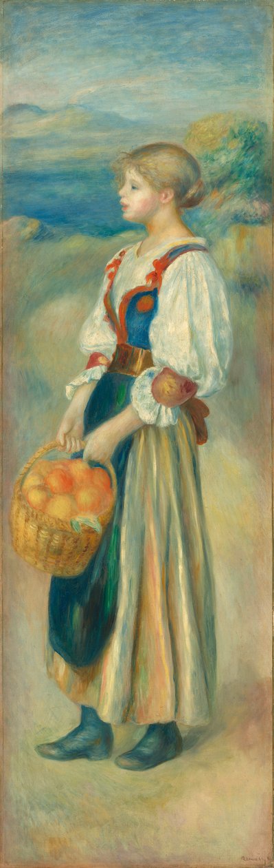 Girl with a Basket of Oranges by Pierre Auguste Renoir
