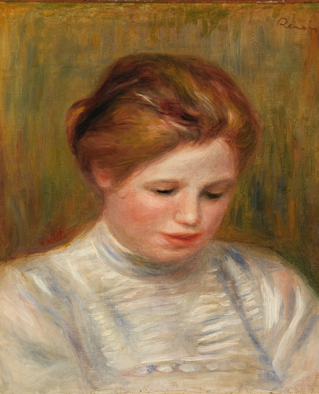 Head (Tête); also called Study of an Embroiderer by Pierre Auguste Renoir