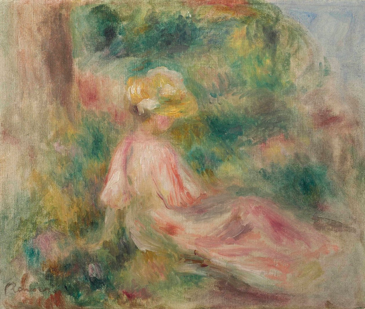 Young Girl in a Meadow by Pierre Auguste Renoir