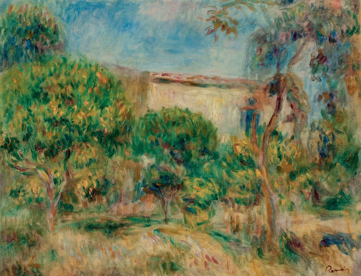 Landscape, the House Seen from the Farm by Pierre Auguste Renoir