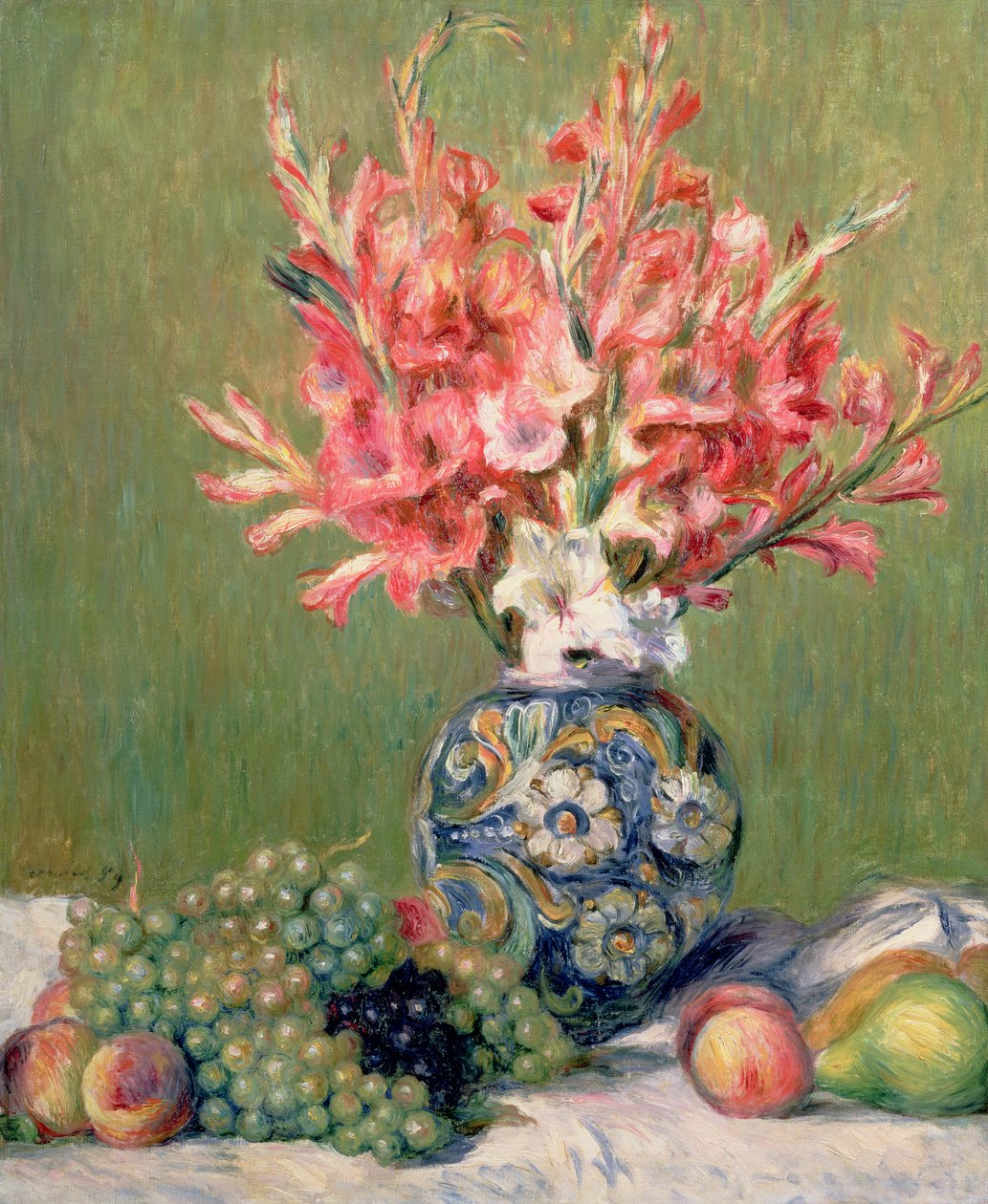 Still Life of Fruits and Flowers, 1889 by Pierre Auguste Renoir