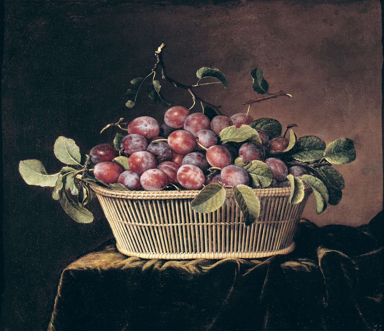 Basket of Plums by Pierre Dupuis